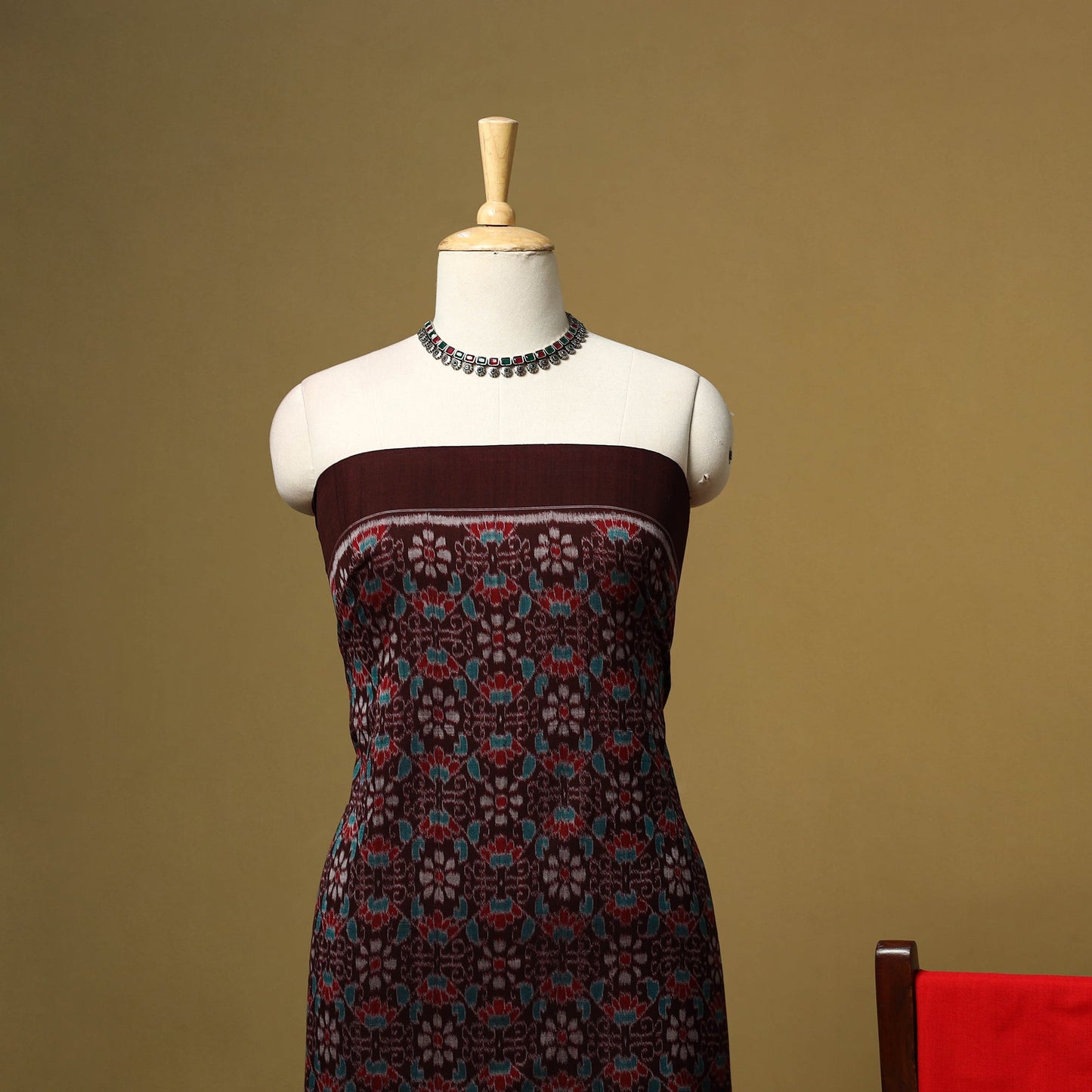 Handloom sambalpuri ikat cotton 3pc unstitched dress