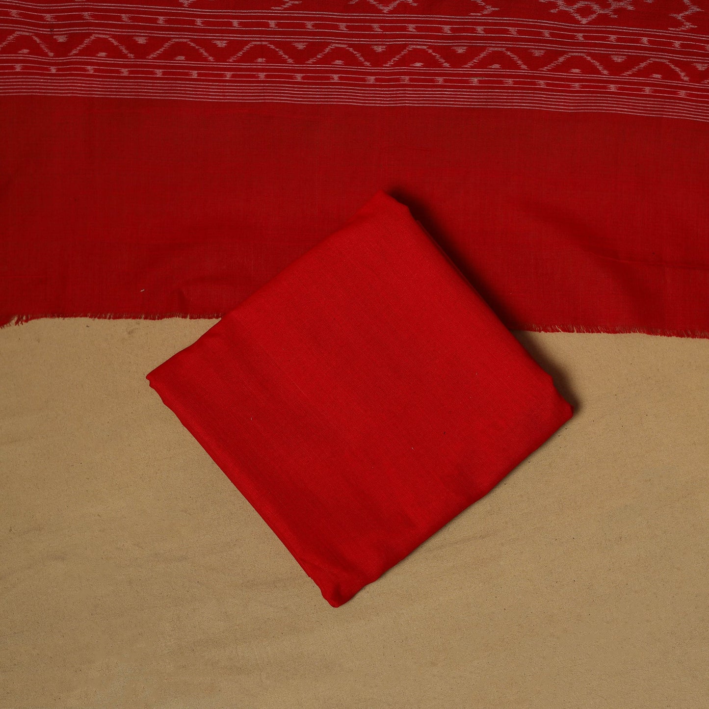 Handloom sambalpuri ikat cotton 3pc unstitched dress