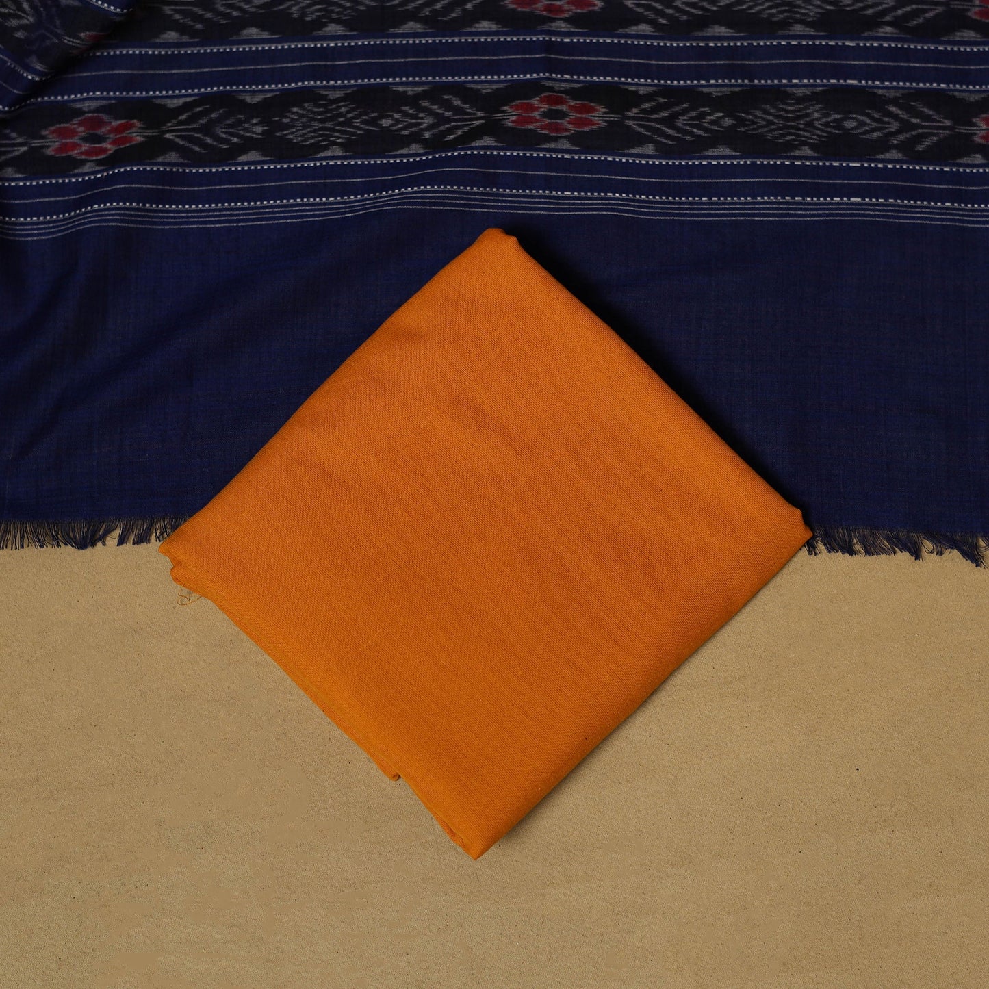 Handloom sambalpuri ikat cotton 3pc unstitched dress