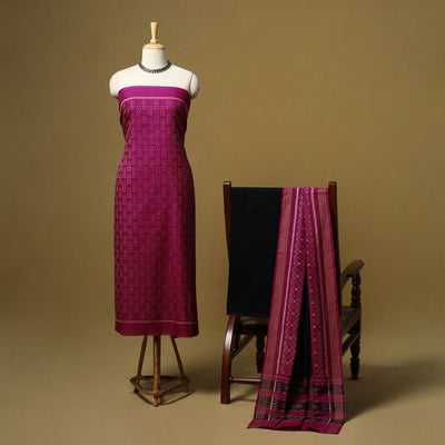 Handloom sambalpuri ikat cotton 3pc unstitched dress