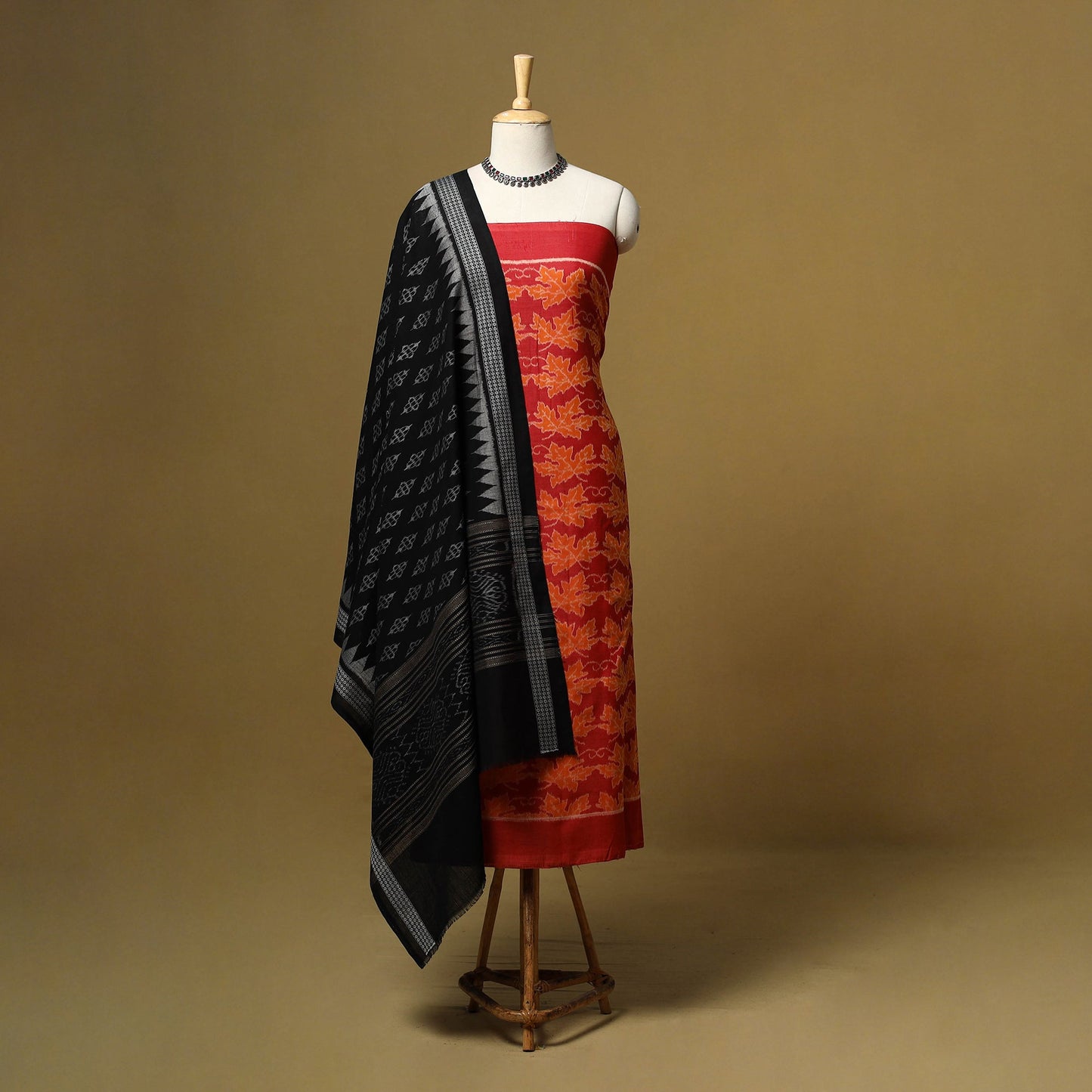 Handloom sambalpuri ikat cotton 3pc unstitched dress