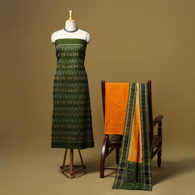 Handloom sambalpuri ikat cotton 3pc unstitched dress