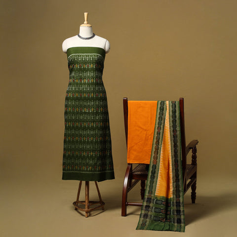 Handloom sambalpuri ikat cotton 3pc unstitched dress