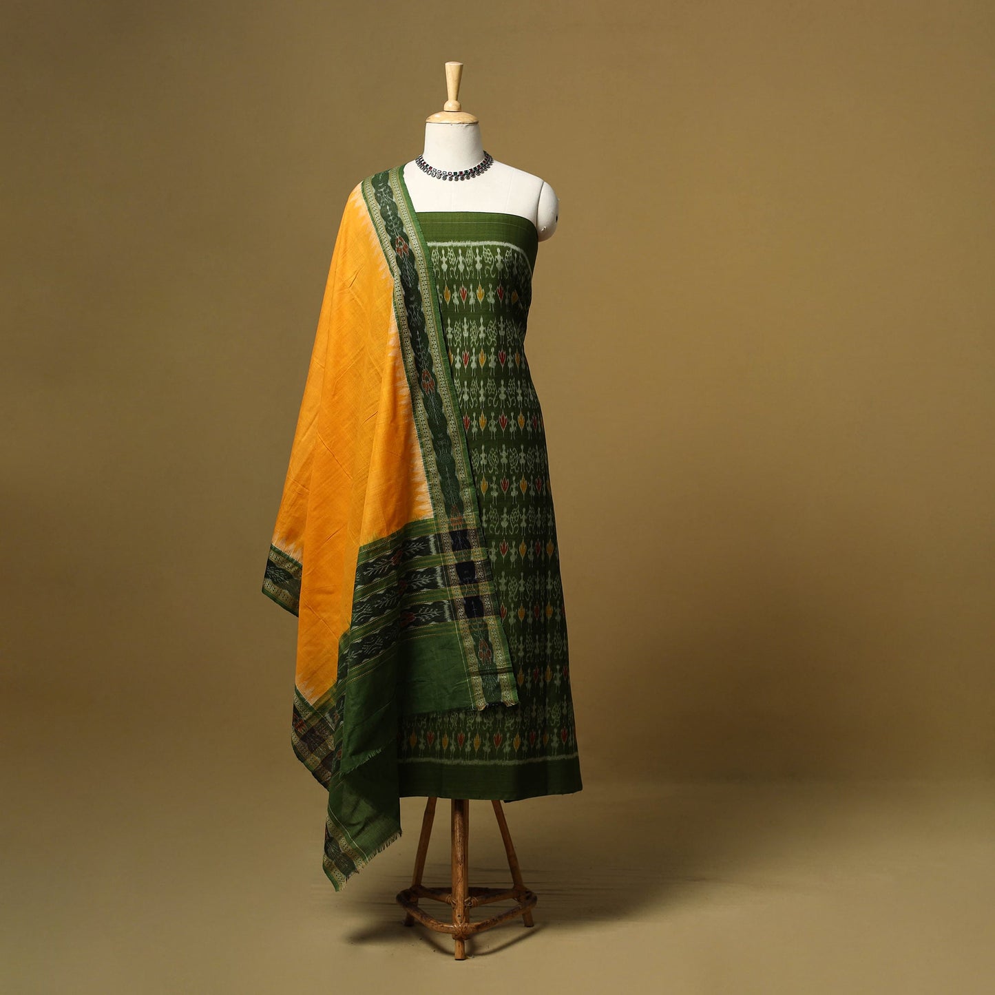 Handloom sambalpuri ikat cotton 3pc unstitched dress