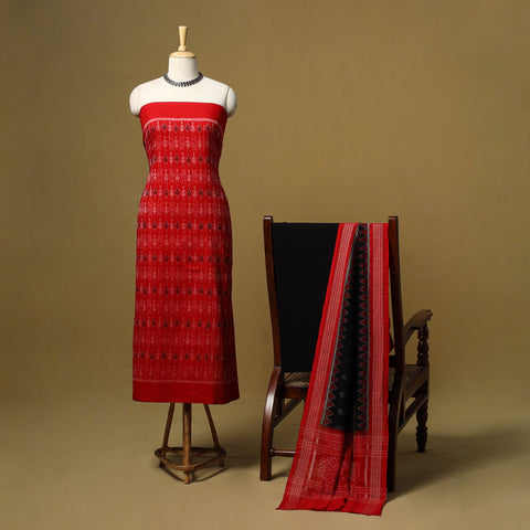 Handloom sambalpuri ikat cotton 3pc unstitched dress