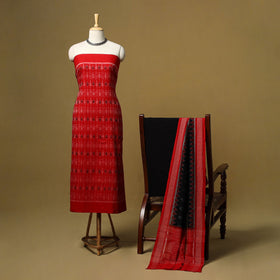 Handloom sambalpuri ikat cotton 3pc unstitched dress