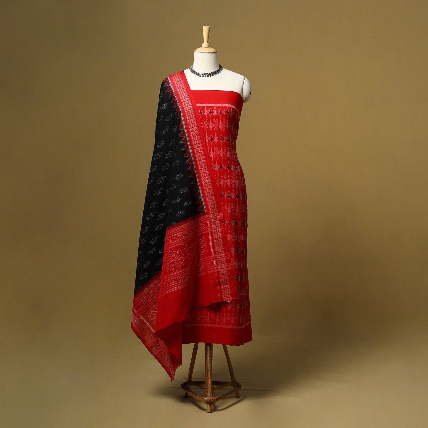 Handloom sambalpuri ikat cotton 3pc unstitched dress