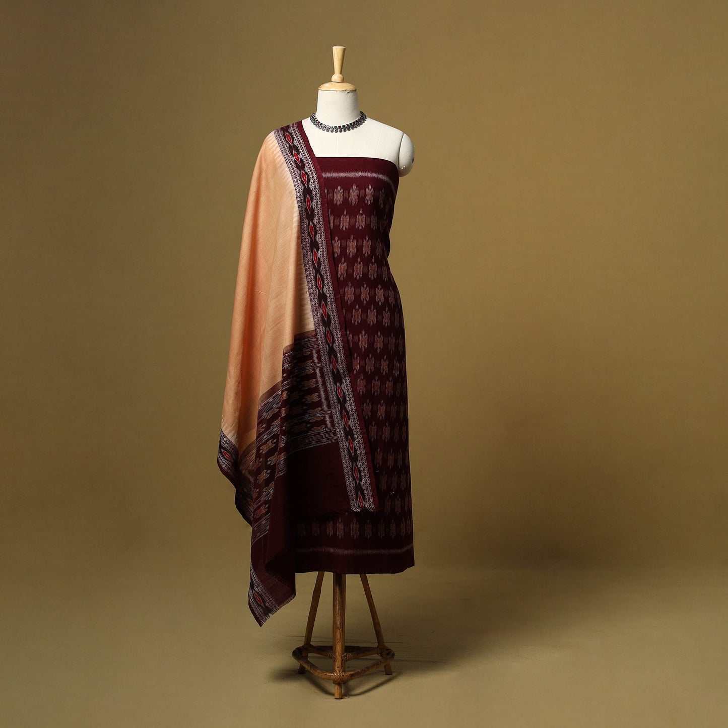 Handloom sambalpuri ikat cotton 3pc unstitched dress
