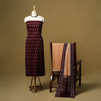 Handloom sambalpuri ikat cotton 3pc unstitched dress