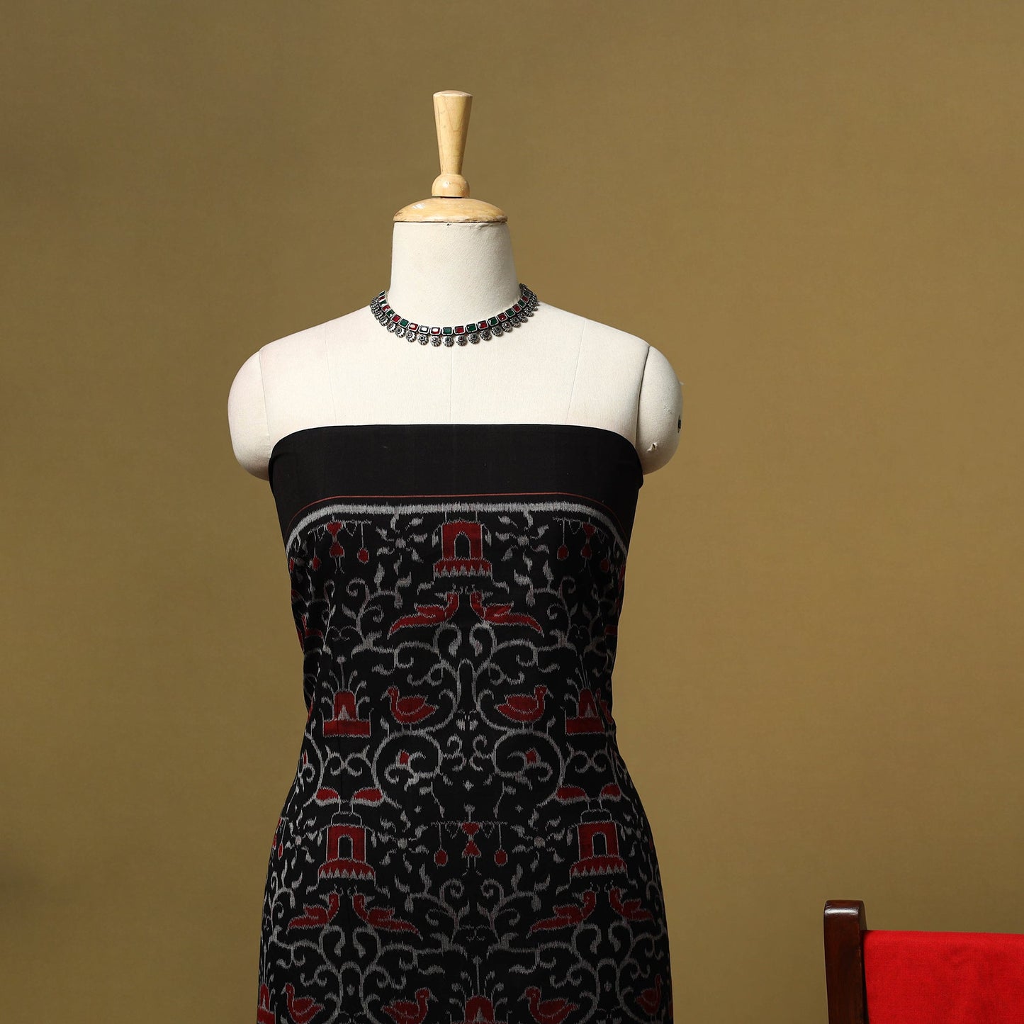 Handloom sambalpuri ikat cotton 3pc unstitched dress