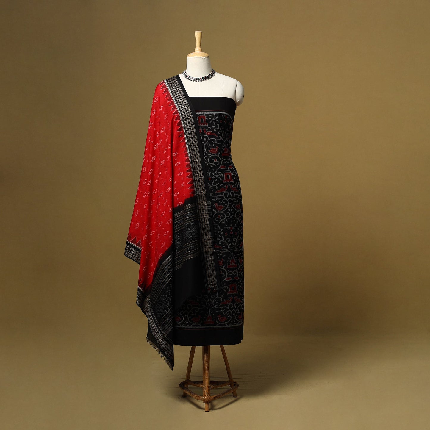 Handloom sambalpuri ikat cotton 3pc unstitched dress