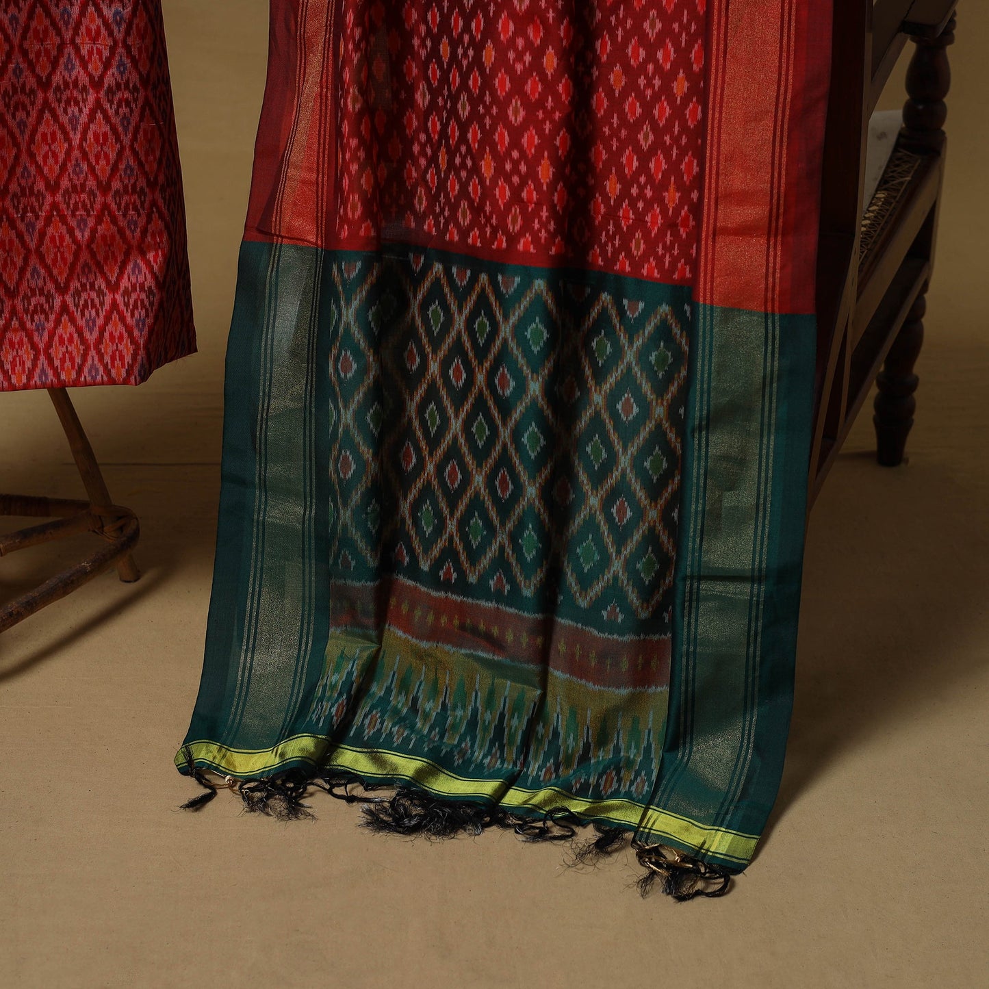 Handloom sico pochampally ikat 2pc unstitched dress