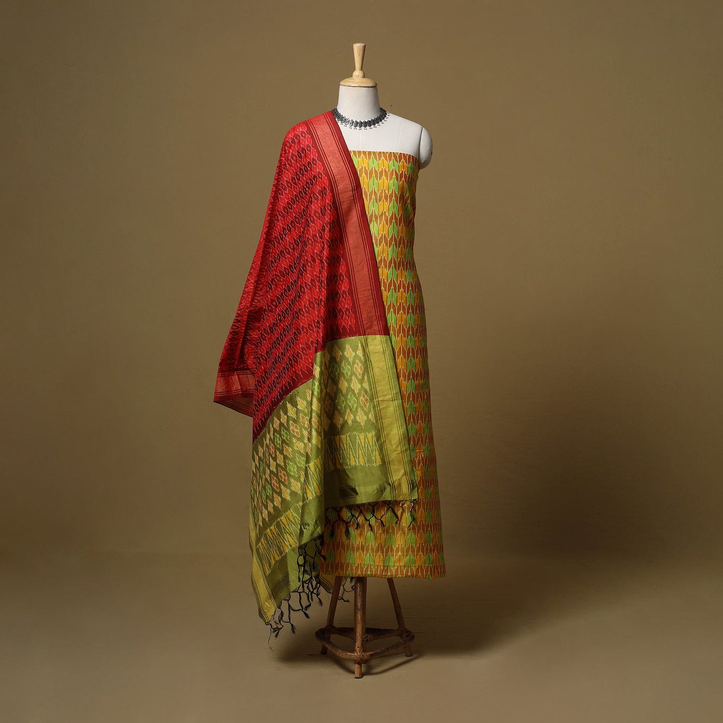 Handloom sico pochampally ikat 2pc unstitched dress