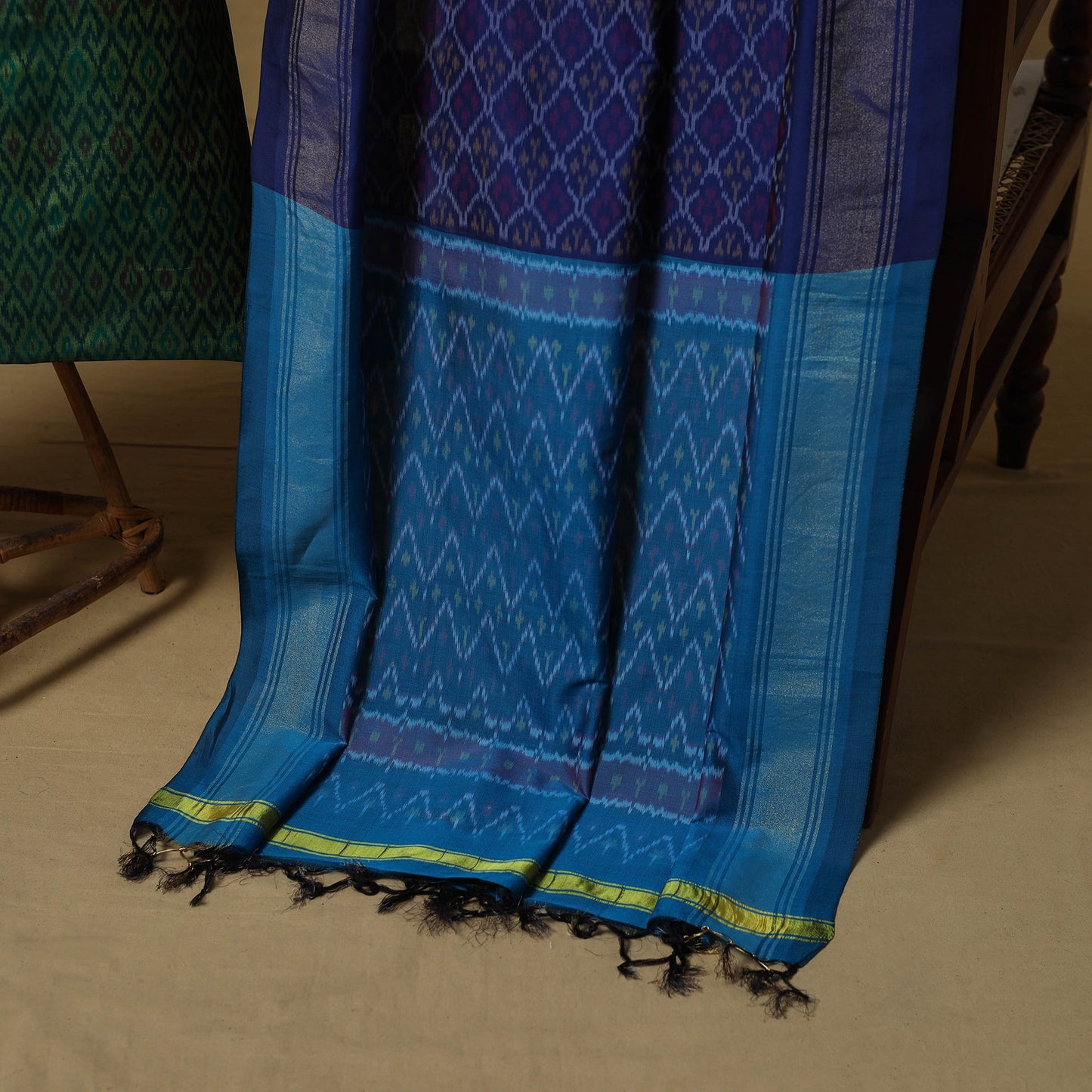 Handloom sico pochampally ikat 2pc unstitched dress
