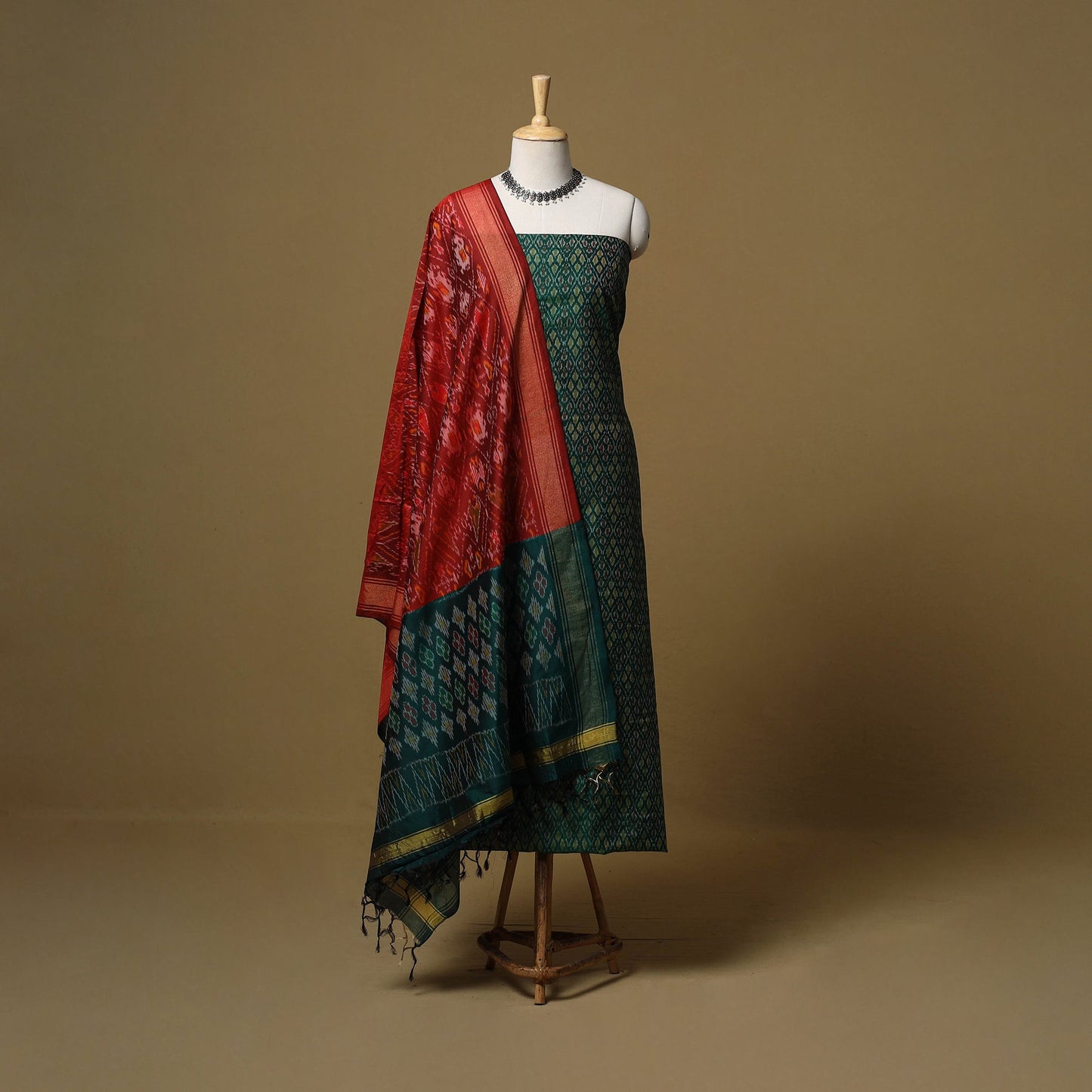 Handloom sico pochampally ikat 2pc unstitched dress