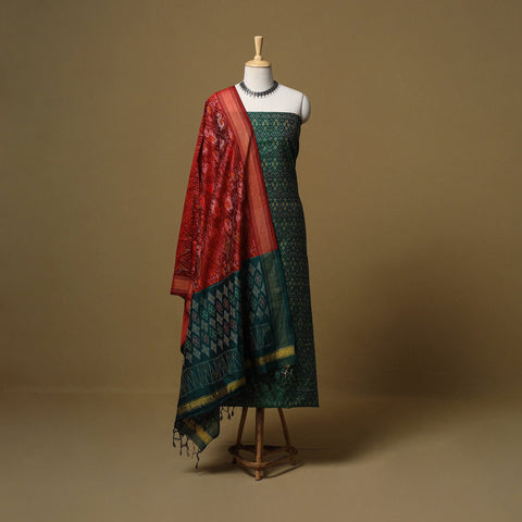 Handloom sico pochampally ikat 2pc unstitched dress