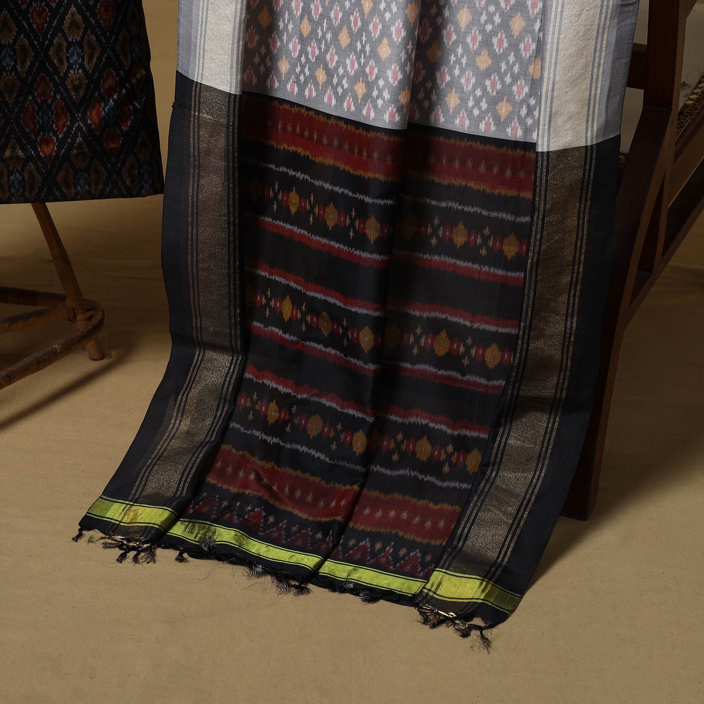 Handloom sico pochampally ikat 2pc unstitched dress