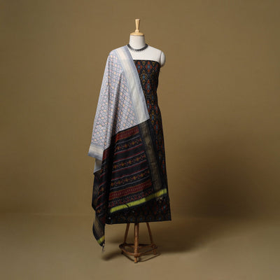 Handloom sico pochampally ikat 2pc unstitched dress