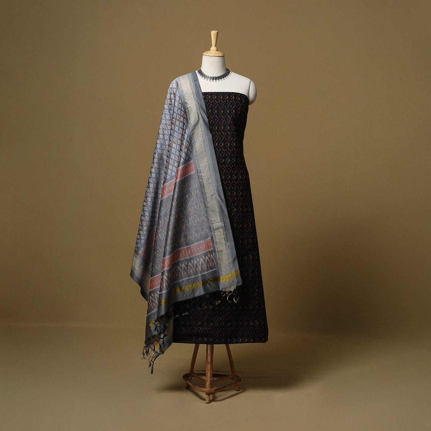Handloom sico pochampally ikat 2pc unstitched dress