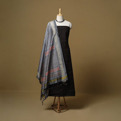 Handloom sico pochampally ikat 2pc unstitched dress