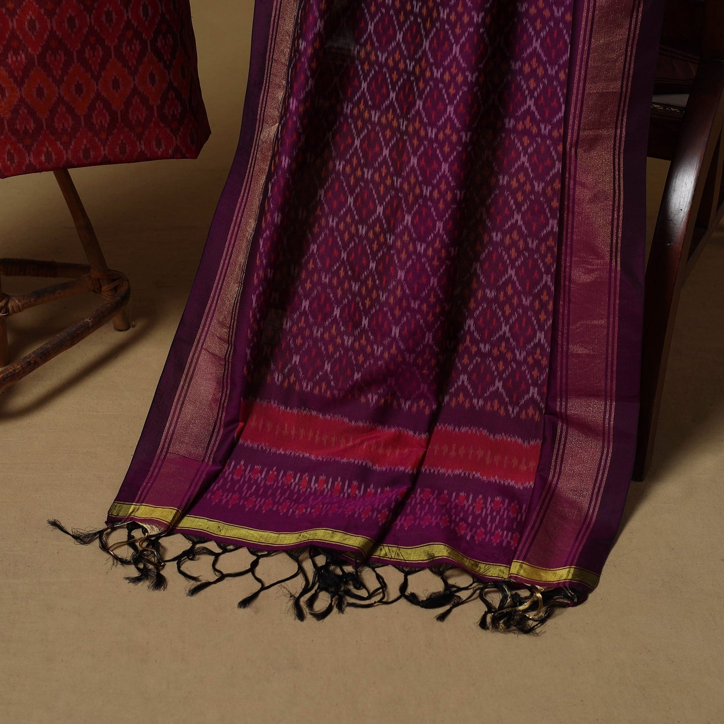 Handloom sico pochampally ikat 2pc unstitched dress