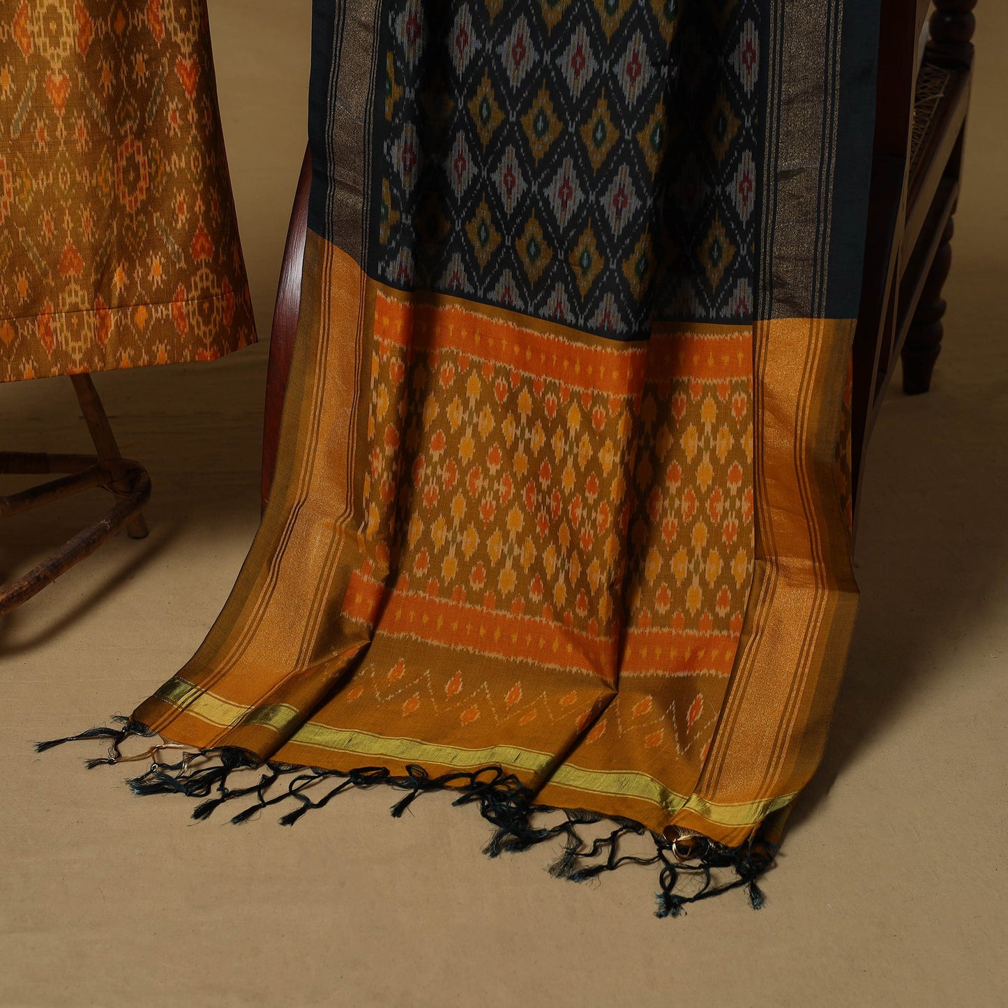 Handloom sico pochampally ikat 2pc unstitched dress