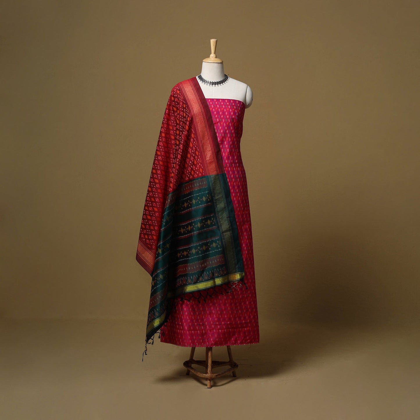 Handloom sico pochampally ikat 2pc unstitched dress