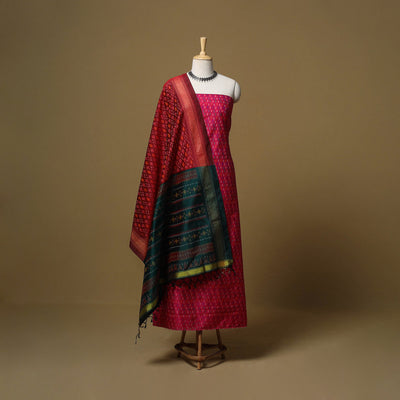 Handloom sico pochampally ikat 2pc unstitched dress