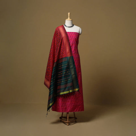 Handloom sico pochampally ikat 2pc unstitched dress