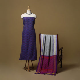 Handloom sico pochampally ikat 2pc unstitched dress