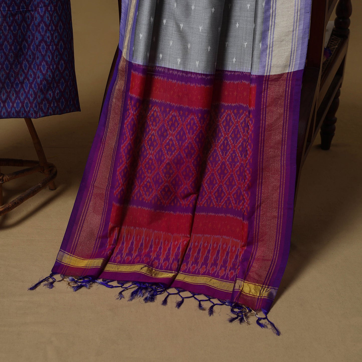 Handloom sico pochampally ikat 2pc unstitched dress