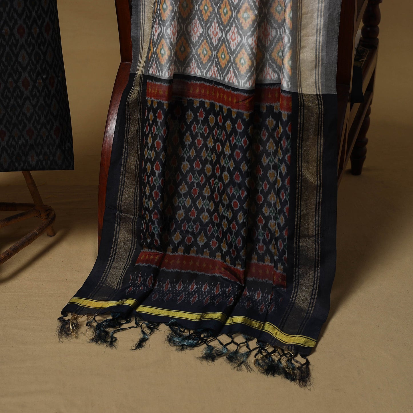 Handloom sico pochampally ikat 2pc unstitched dress