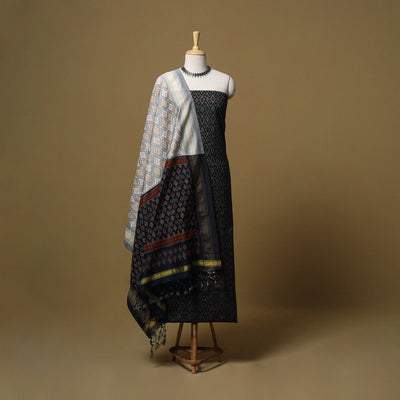 Handloom sico pochampally ikat 2pc unstitched dress