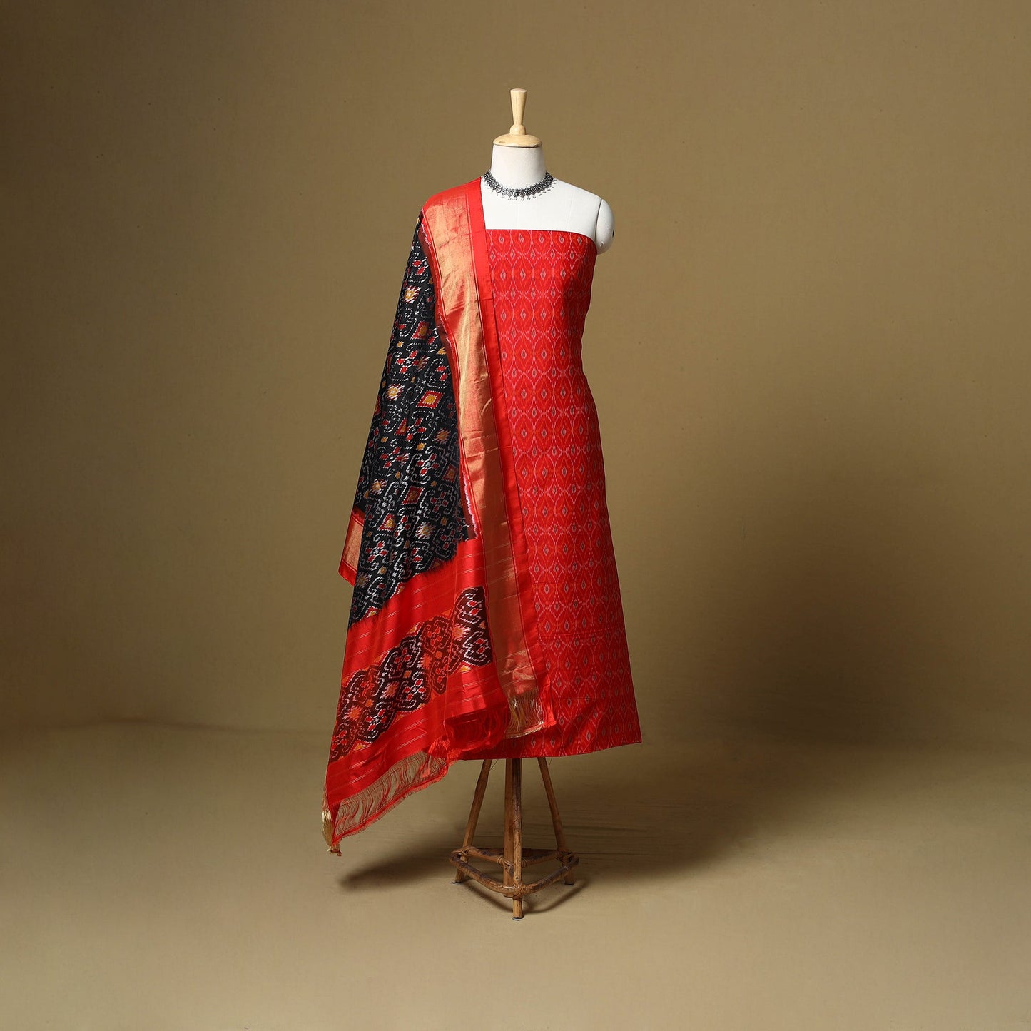 Handloom sico pochampally ikat 2pc unstitched dress