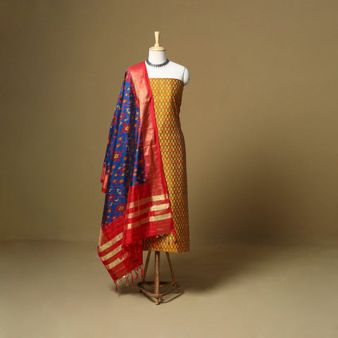 Handloom sico pochampally ikat 2pc unstitched dress