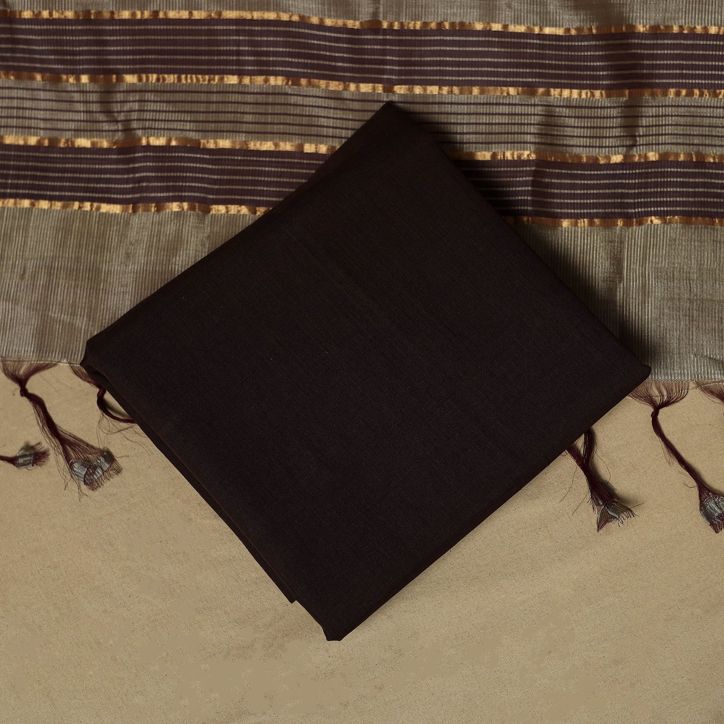 Handloom silk cotton mangalagiri 3pc unstitched dress