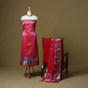 Handloom silk cotton mangalagiri 3pc unstitched dress