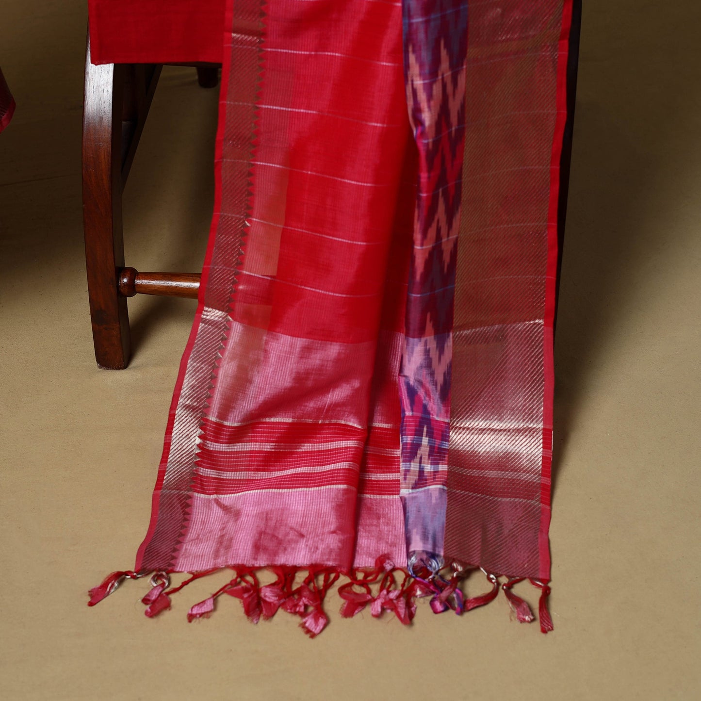 Handloom silk cotton mangalagiri 3pc unstitched dress