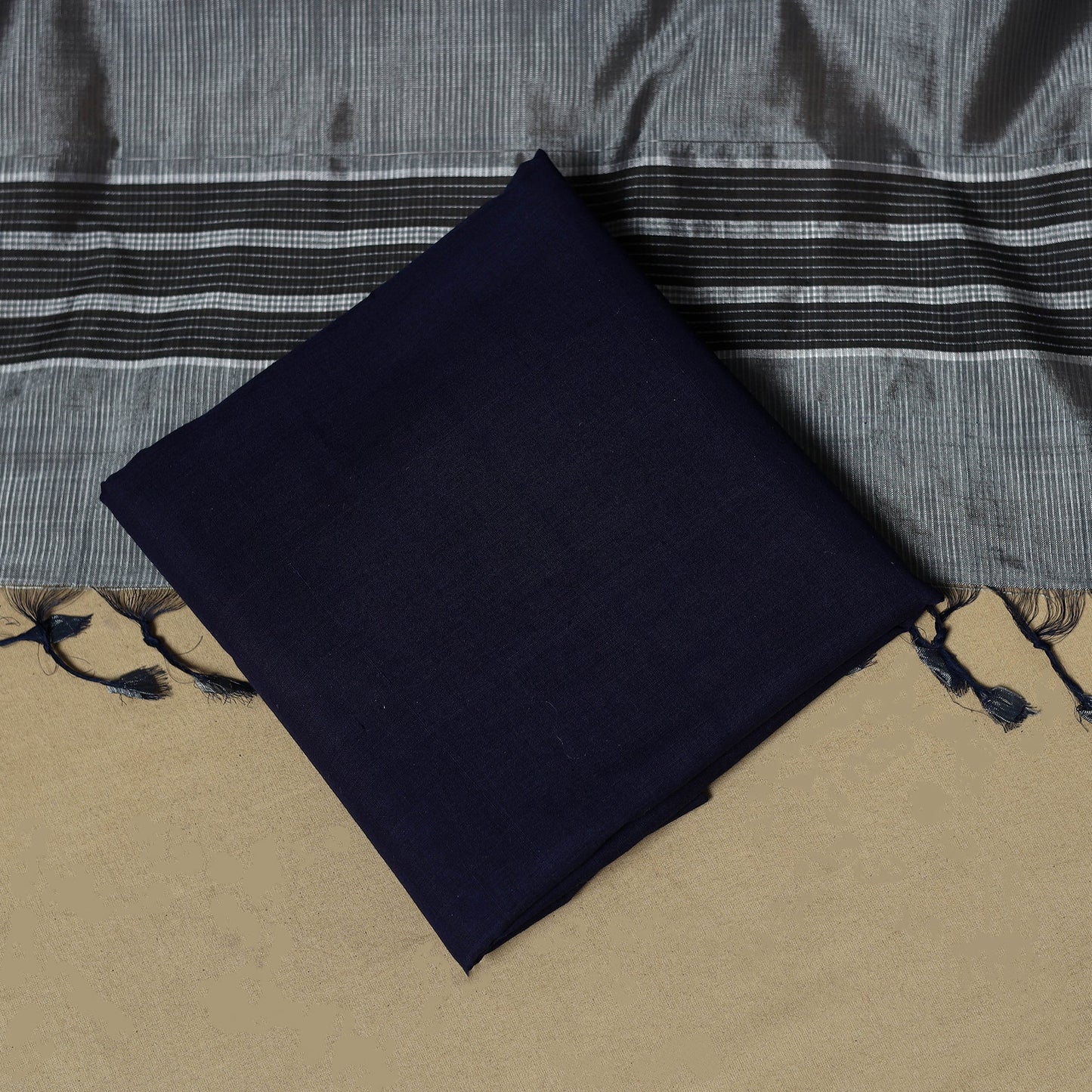 Handloom silk cotton mangalagiri 3pc unstitched dress