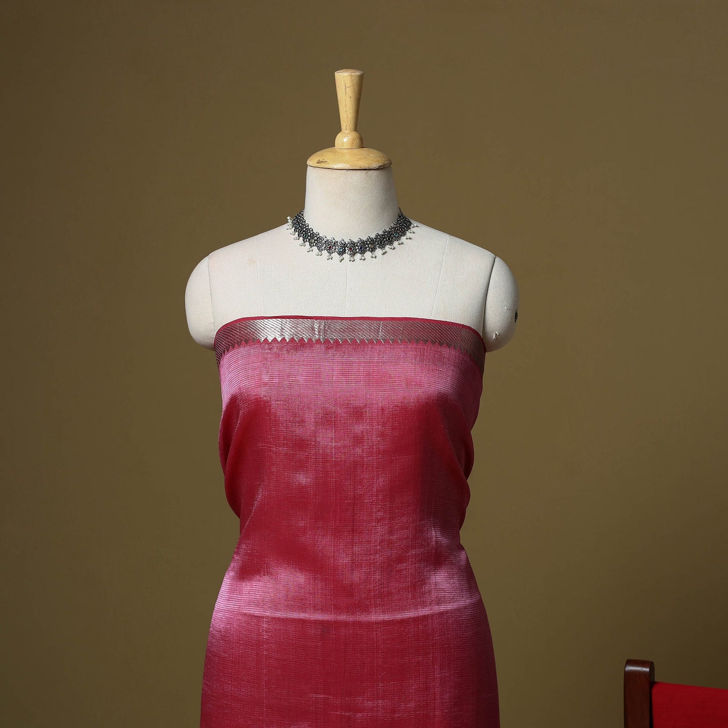 Handloom silk cotton mangalagiri 3pc unstitched dress