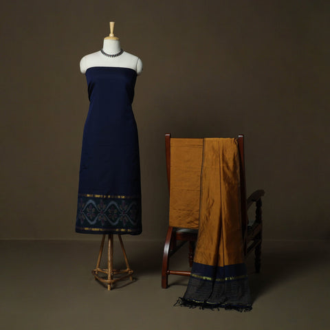 Handloom silk cotton pochampally ikat 3pc unstitched dress