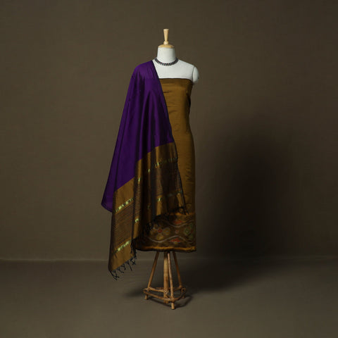 Handloom silk cotton pochampally ikat 3pc unstitched dress