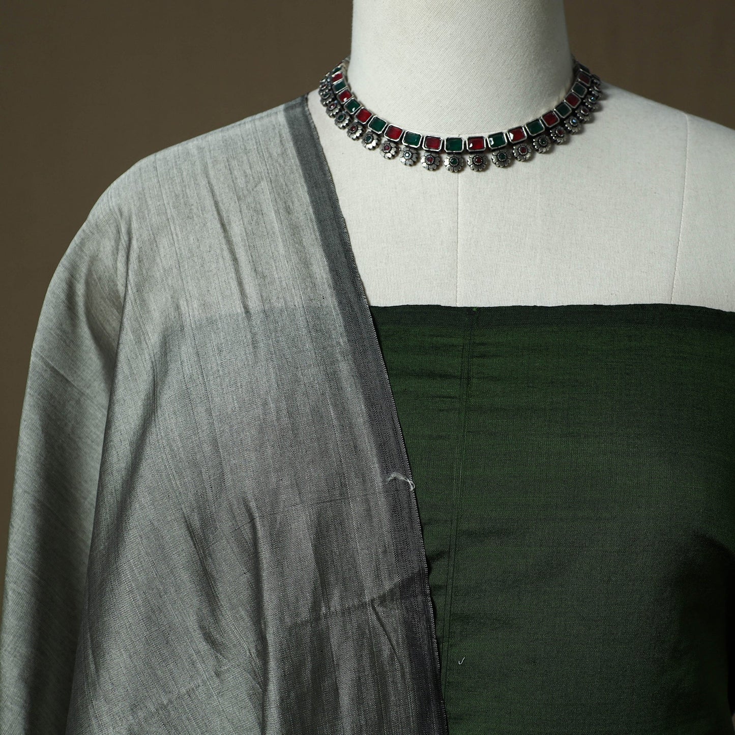 Handloom silk cotton pochampally ikat 3pc unstitched dress