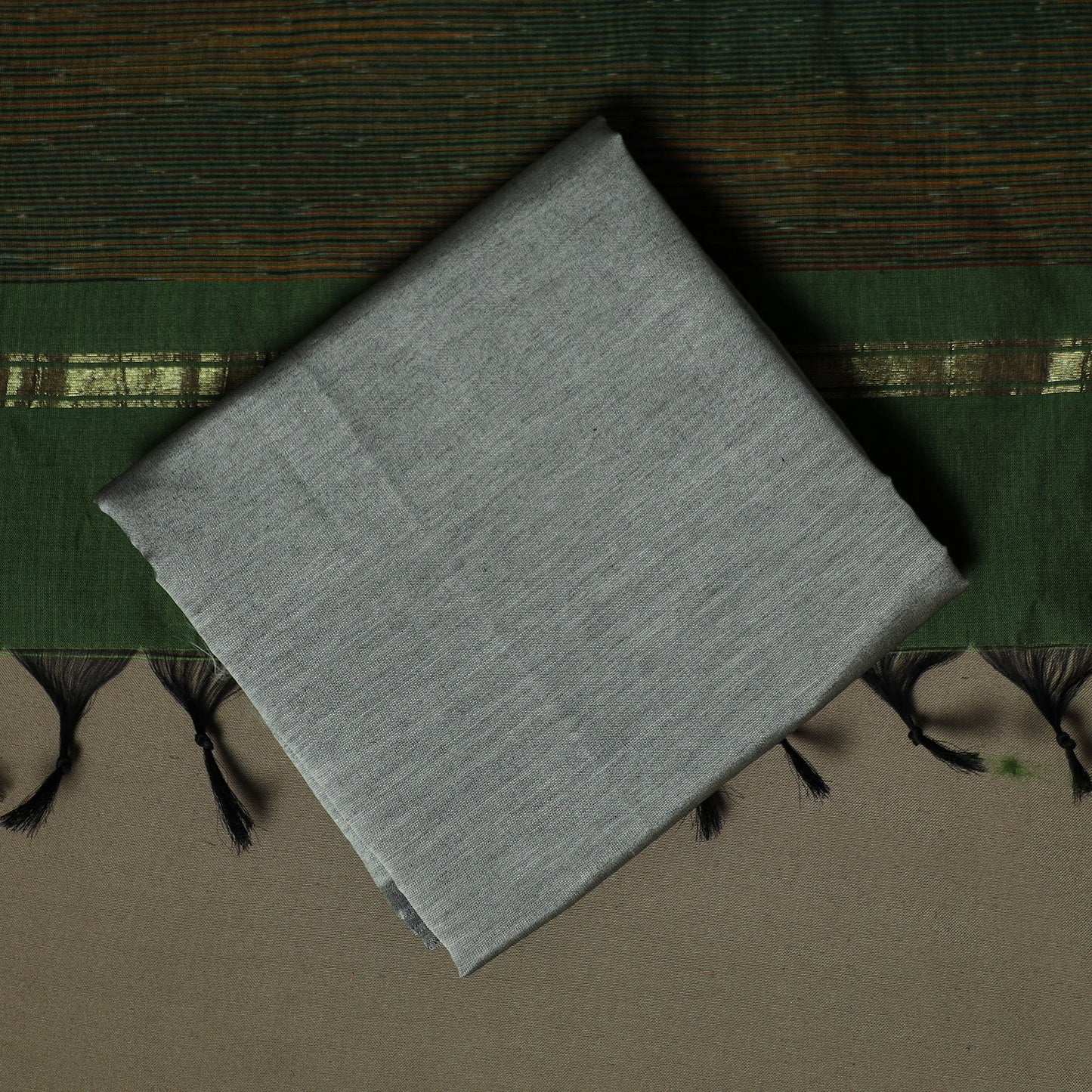 Handloom silk cotton pochampally ikat 3pc unstitched dress