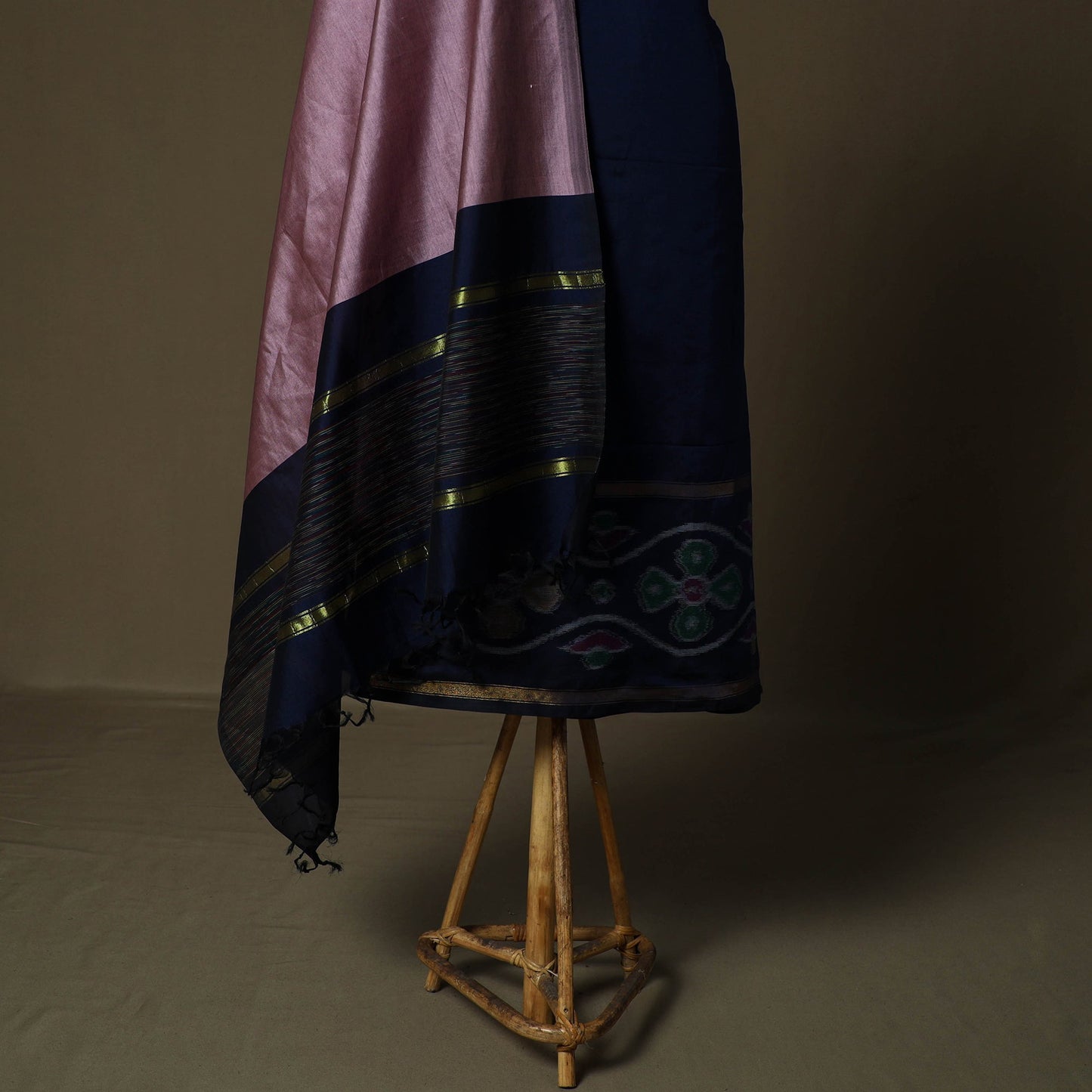 Handloom silk cotton pochampally ikat 3pc unstitched dress