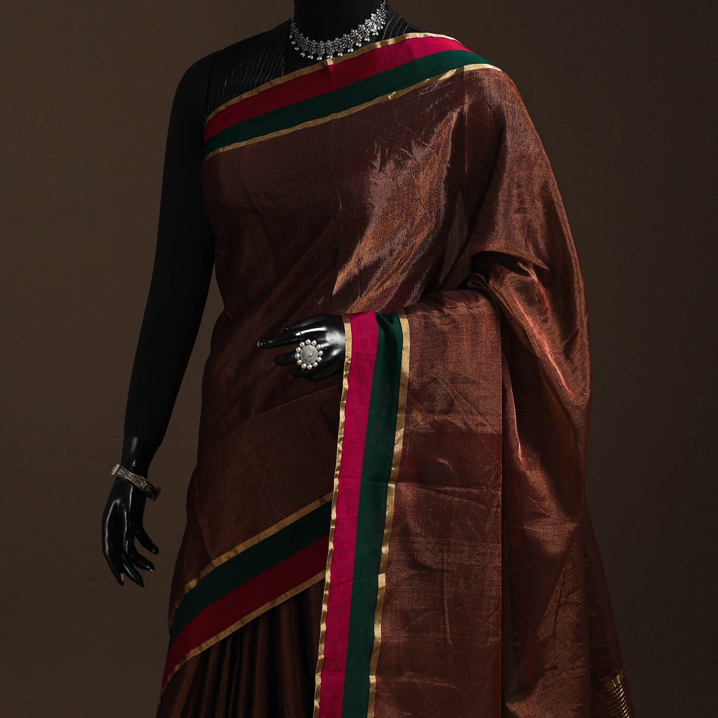 Handloom tissue zari chanderi silk saree 11 - handcrafted