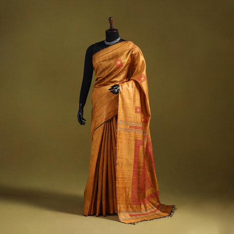 Handloom tussar silk zari border bhagalpuri saree 12