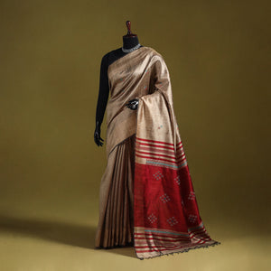Handloom tussar silk zari border bhagalpuri saree 17
