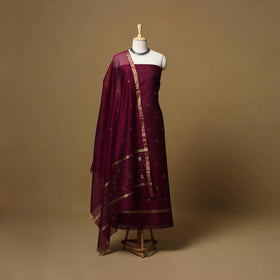 Handloom zari buti chanderi silk 2pc unstitched dress