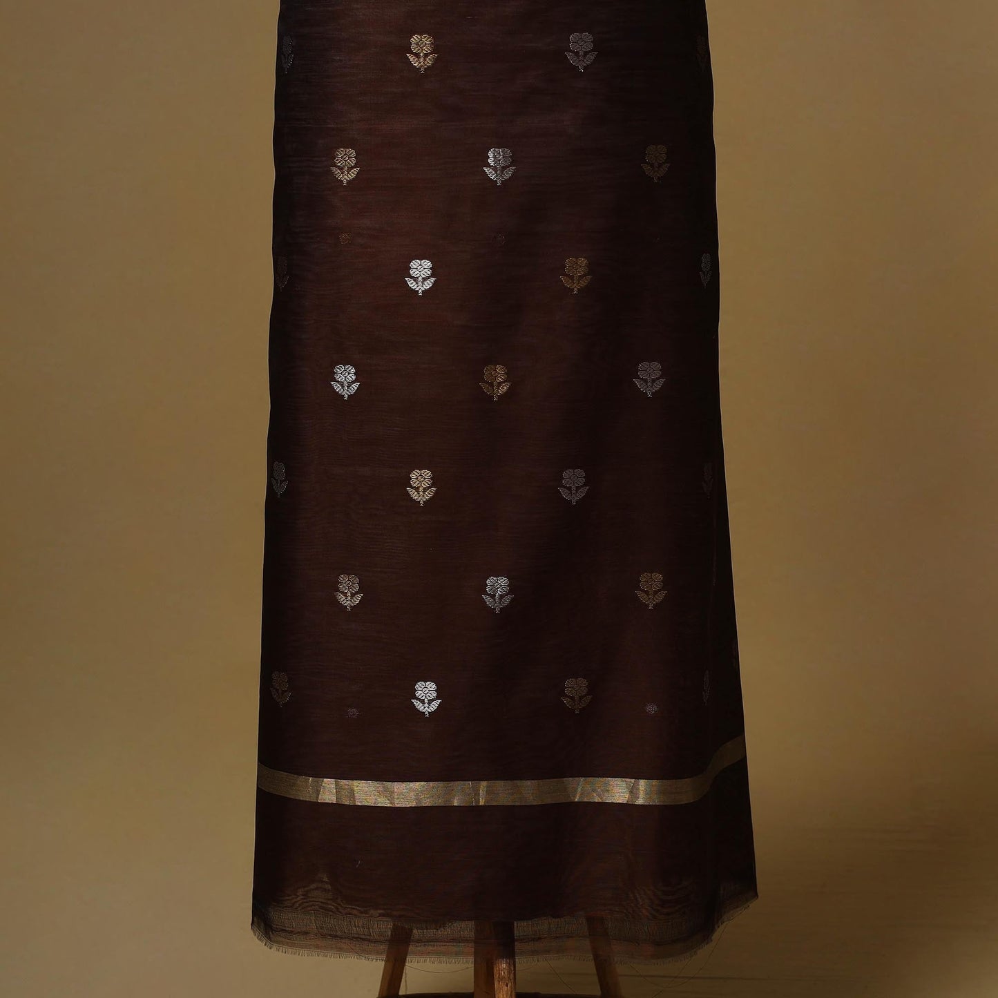 Handloom zari buti chanderi silk 2pc unstitched dress